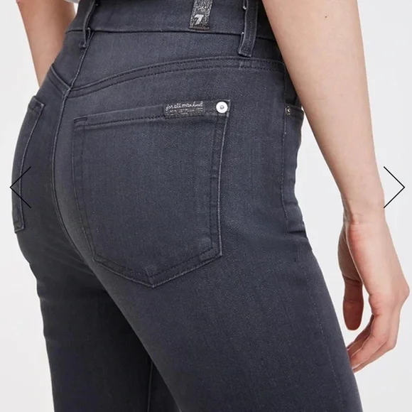 7 for All Mankind Denim Jeans Skinny High Waist Ankle Grey Womens Size 32 - Picture 5 of 12
